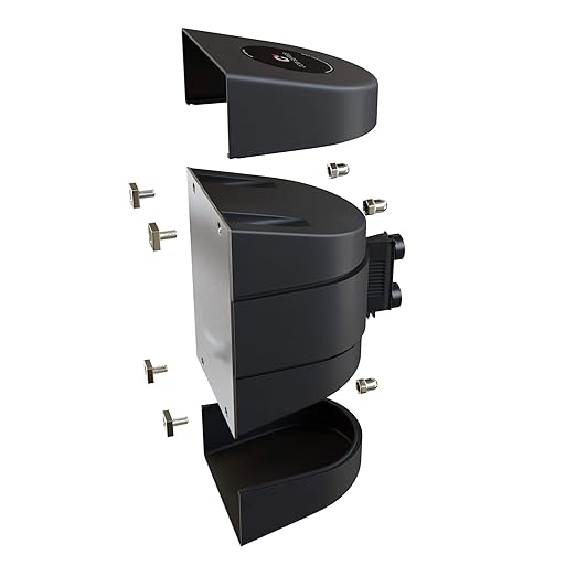 Crowd Control Warehouse - CCW Series WMB-230 Magnetic Wall Mount Retractable Belt Barrier - 30 Foot, Black Belt with Black ABS Case