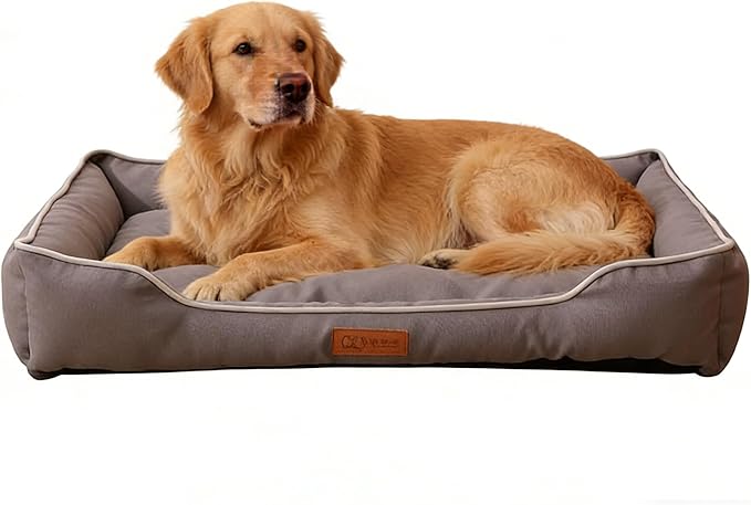 Pet Bed & Dog Beds: Waterproof Dog Bed for Small/Med/Large Dogs/Cats Premium Oxford Cloth, All-Season, Bite-Resistant, Shape-Retaining, Thick PP Cotton, Quick Rebound, Urine-Proof (Medium)