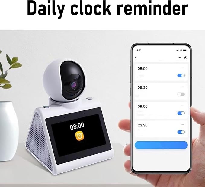 Two Way Video Calling Camera with 4.3 inch HD Screen, 1080P 2MP Indoor Home Nanny Camera, 2 Way Video Calls Pet Camera with Daily Clock