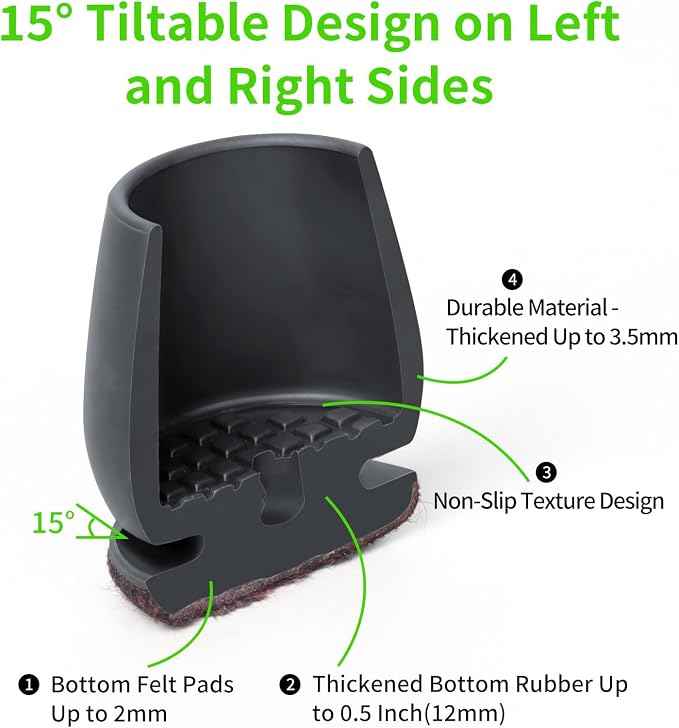 16PCS Round Silicone Chair Leg Floor Protectors