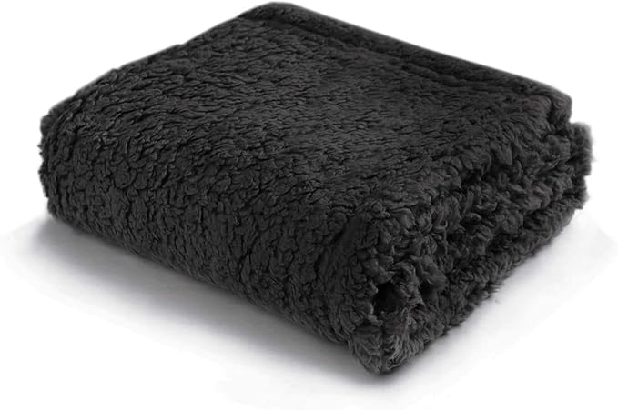 Pet Blankets for Couch Sofa Bed Dog Blankets Reversible Cat Blanket Soft Furniture Protector Cover for Small Medium Large Dogs Cats, Black, 30 x 20 inches