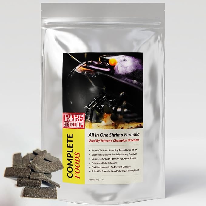 Professional Shrimp Food, Natural Premium Ingredients, High Protein, Rich in Vitamins for Crystal Shrimp, Caridina, Neocaridina, Ornamental, Taiwan Breeder Foods Formula (200g)