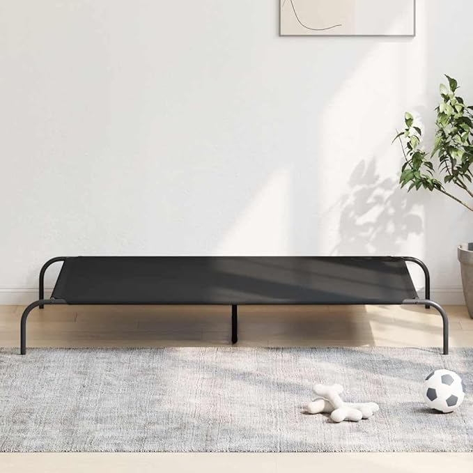 Elevated Dog Bed for Large Breeds, Heavy Duty Raised Pet Cot with Breathable Oxford Fabric and Powder-Coated Steel Frame, Indoor Outdoor Cooling Bed for Dogs up to 150 lbs, 59.1 x 35.4 inches