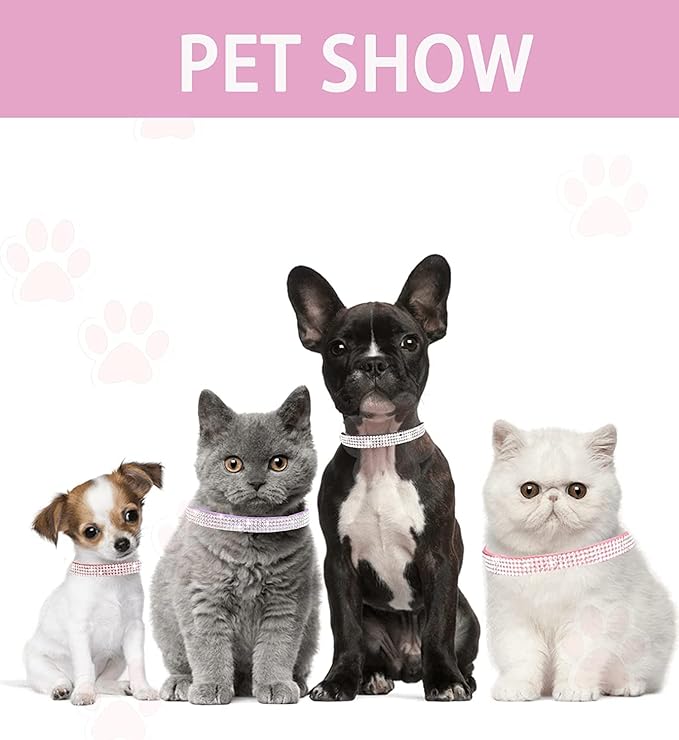 Breakaway Cat Collars with Bell,olmoony Adjustable Safe Kitten Collar,Cat Collars for Girl Cats with Rhinestone Soft Velvet