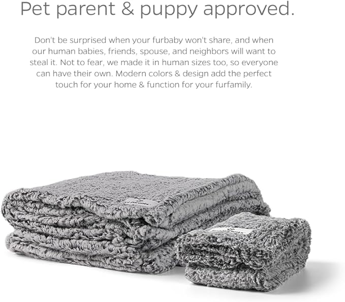 Pet Parents Premium Pet Blanket - Water Resistant Dog & Cat Blanket, Perfect for Crates, Calming, Large, Medium & Small Dogs, Puppy Size: 32x40, Color: Slate