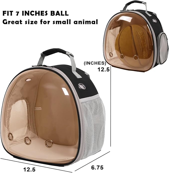 Guinea Pig Carrier, Guinea Pig Backpack with Clear Bubble Window (Black-Polarize, Backpack)