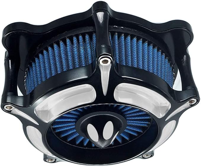Motorcycle Air Filter Turbine Intake Cleaner Kit Cnc Cut Chrome