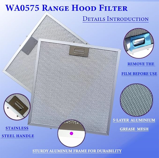 2-Pack Upgraded WA0575 Range Hood Filters Replacement