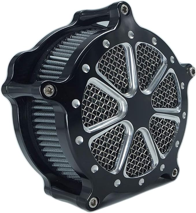 Air Filter Intake Cnc Cut Air Cleaner Venturi Motorcycle Chrome Kit