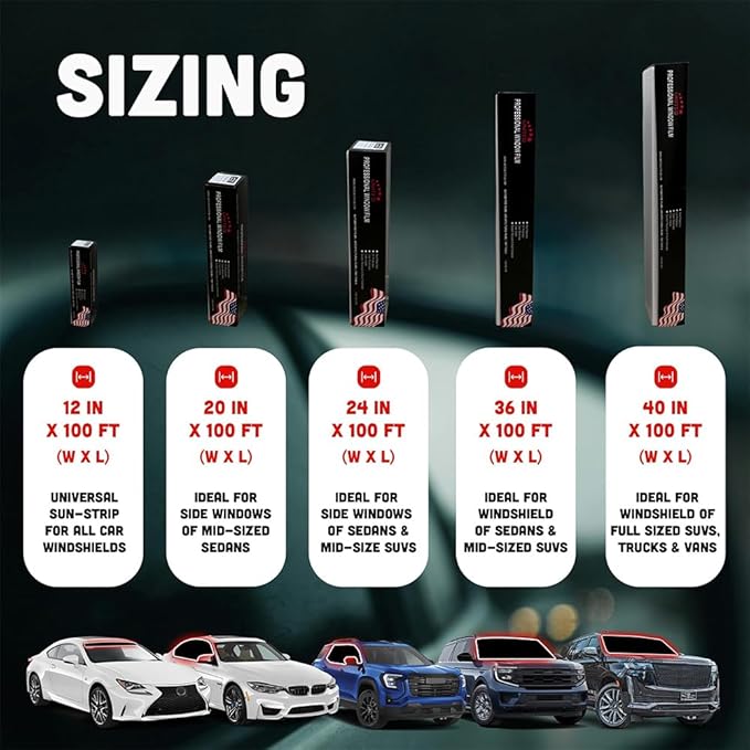 United Centurion Window Tint 35% VLT 40" Inx100'Ft 2Ply Carbon - PET Laminated Adhesive Film - Privacy Window Tint for Cars, Home, Blocks UV/IR Rays, Reduce Heat & Glare - Lifetime Color Stability