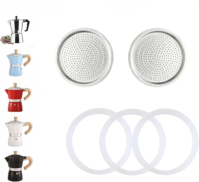 2 Pcs Filter with 3 Pcs Silicone Gasket Seals