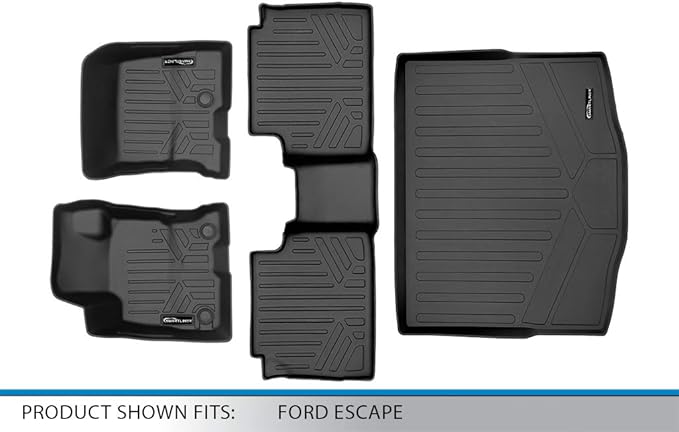 SMARTLINER Custom Floor Mats and Cargo Liner Behind 2nd Row Compatible with 2020-2025 Ford Escape