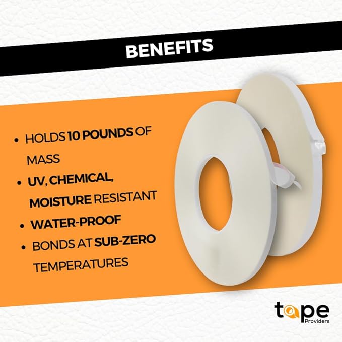 WOD DCATUHB10 Ultra High Bond Double Sided Mounting Tape – Clear Acrylic Adhesive, Weatherproof & Industrial Strength – 3/4” x 60 Yards (16 Pack) for Glass, Metal, Outdoor & Indoor Use