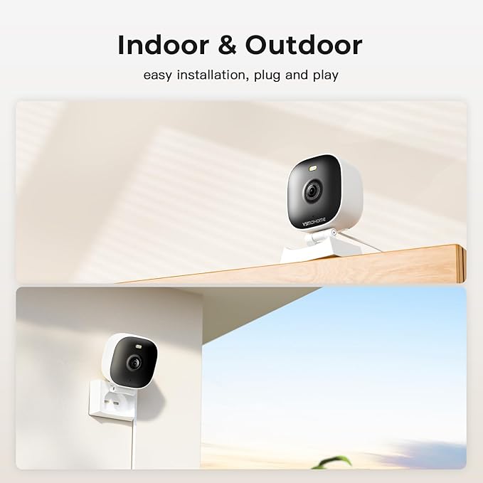 2K Cameras for Home Security,Indoor/Outdoor Security Camera for Baby/Elder/Dog/Pet,Outdoor Security Camera Indoor,Plug&Play,Color Night Vision, 2-Way Audio,24/7,Card Storage,Compatible with Alexa