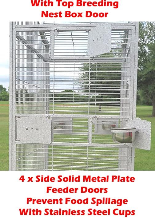4 Size, XXX-Large 40" x 30" x 72"H Castle PlayTop Parrot Cage for Large Macaws Cockatoos African Grey Amazon