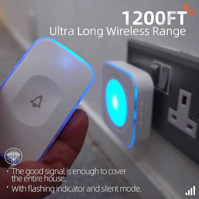 Wireless Doorbell 1200Ft Door Bells