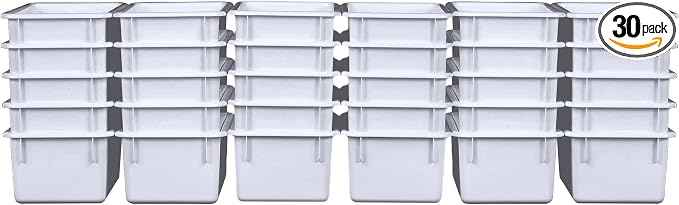 Wood Designs Cubby Storage Bin, Heavy Duty Plastic Containers