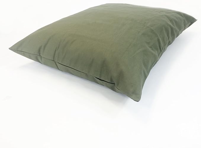 36"x29" Medium Size MicroCushion High Density Memory Foam Soft Poly Fiber Waterproof Pet Pillow Bed with Removable Zippered Tough Strong Green Canvas Cover Case for Small to Medium Dogs