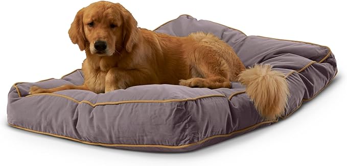 South Pine Porch Buddy Reversible Rectangle Pillow Style Microfiber Dog Bed with Removable, Machine-Washable Cover, Smoke, Large (48 in. x 36 in.)