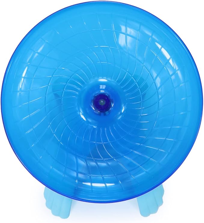 Hamster Flying Saucer Silent Running Exercise Wheel for Gerbil Rat Mouse Hedgehog Small Animals (Blue)