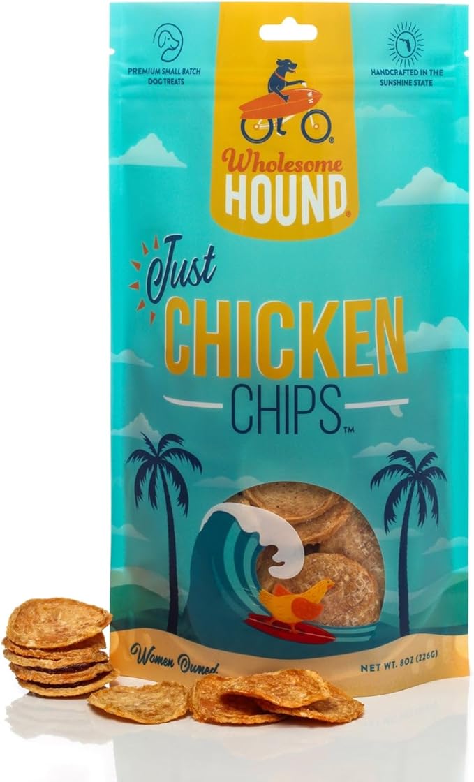 Chicken Chips – Single Ingredient Dog Treats, All Natural & Healthy Training Snacks for Small, Medium & Large Breeds, Puppies – High Protein, Made in US 8oz