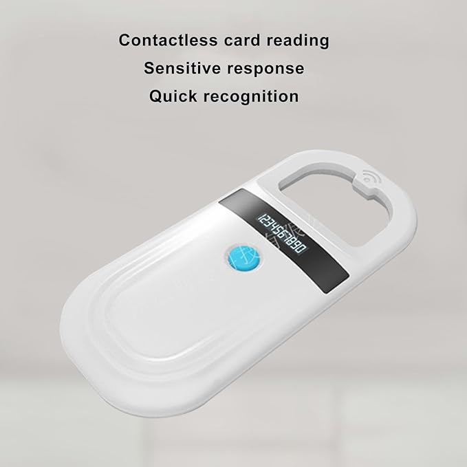 Pet Microchip Reader Scanner Animal Tag Reader, Portable Animal Chip ID Reader 134.2KHz 128 Records Data Storage Animal Chip Scanner for Pet Livestock Wildlife 5V