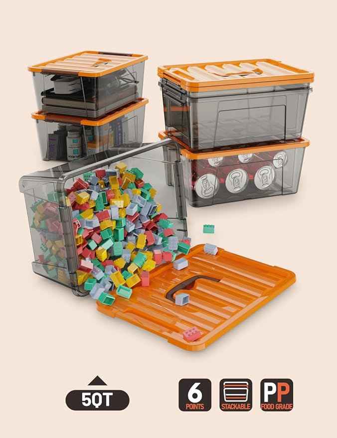 WYT 5-Quart Small Storage Container Bin