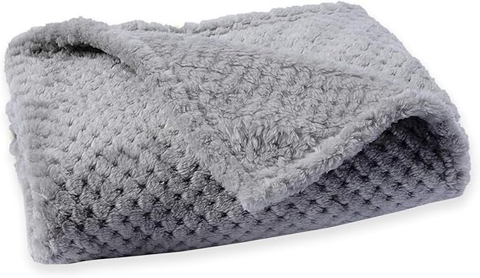 Pet Blanket Warm Soft Dog Blankets Washable Cat Throw Blankets Sofa Bed Couch Furniture Protector Cover for Small Medium Large Dogs Cats, Grey, 20" x 28"