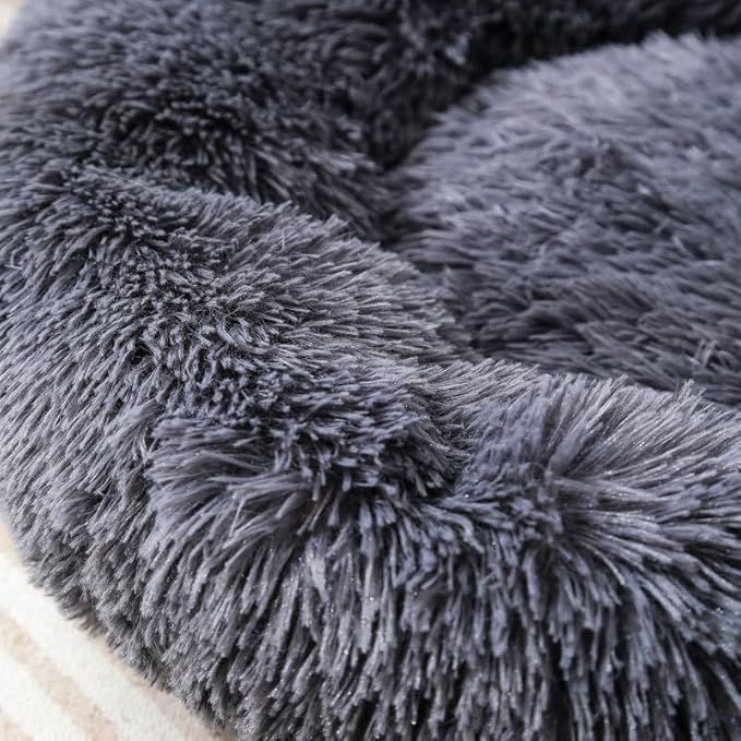 Round Dog and Cat Bed Cushion - Doughnut-Shaped Blanket for Small Pets