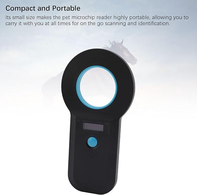 15 Digits Pet Chip Reader USB Connectivity Supports FDX B for EMID Double Frequency Pet Identification Ideal for OntheGo Scanning (Black)