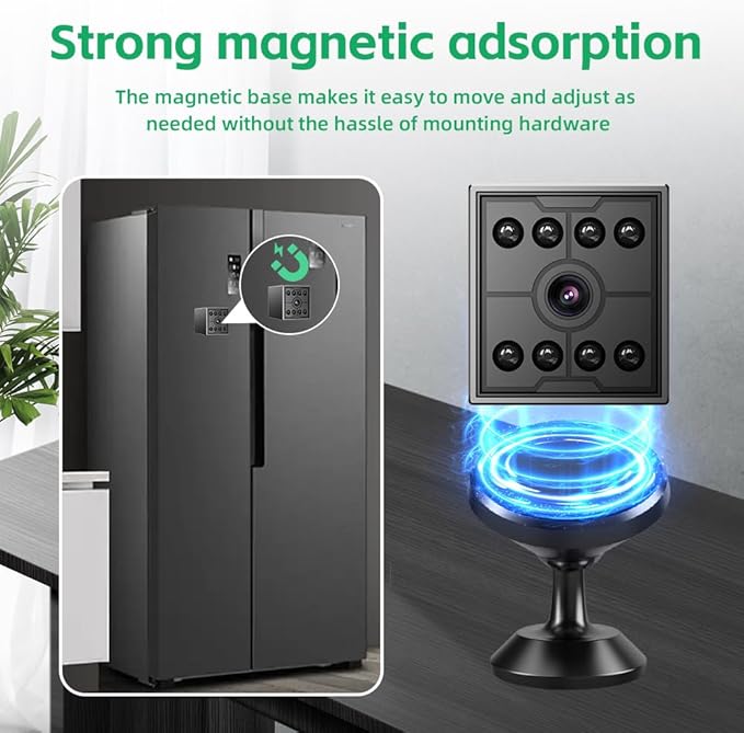 3T6B Mini Home Security Camera, 1080P HD Hidden Spy Camera with Night Vision & Motion Detection, Phone App Alerts for Indoor/Outdoor Wireless Surveillance, Baby, Pet, Car (Without SD Card)