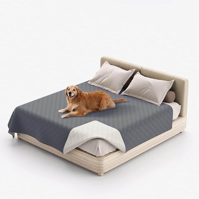 Waterproof Dog Bed Covers for Couch Protection, Water-Resistant Soft Dog Pet Blanket Anti-Slip Dog Blanket for Bed, for Furniture Bed Couch Sofa (Grey,30x70inch)