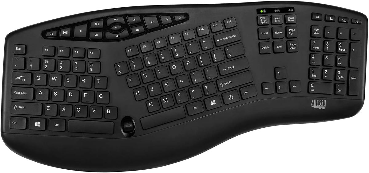 Adesso WKB-1600CB TruForm Wireless Ergonomic Keyboard & Optical Mouse Combo
