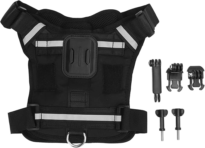 Dioche Dog Camera Harness Action Camera Dog Harness Mount for Pets - Comfortable Padded Vest Universal Compatibility for - Durable Nylon & Plastic Construction