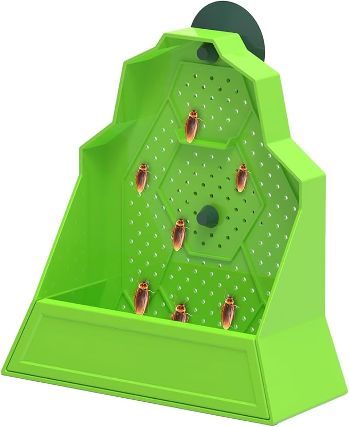 Reptile Insect Feeding Bowl with Suction Cup – Anti-Escape Corner Dish for Gecko, Frog, Chameleon – 6.5"x2.5"x6"