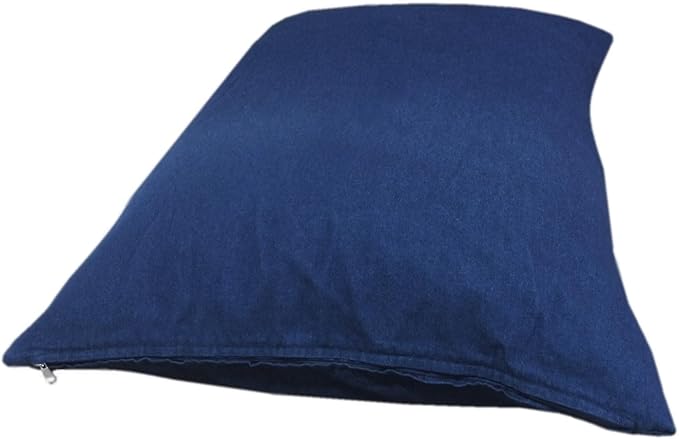Dogbed4less Shredded Memory Foam Pillow Dog Bed with Waterproof Liner and Machine Washable Cover (Blue Denim, Large 48"X29")