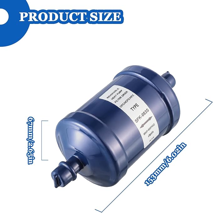 BOJACK Refrigerant Filter Drier Bi-Flow Liquid Line SFK-083S 3/8" Sweat Filter