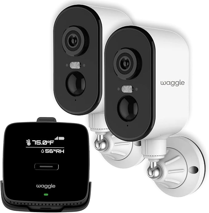 Waggle RV 4G LTE Pet Monitor Lite + 4G Cellular Security Camera - No WiFi? No Problem, Temperature & Humidity Monitor, Real-time Alerts - 2-Way Talk, Night Vision - Supports Varizon, AT&T & T-Mobile