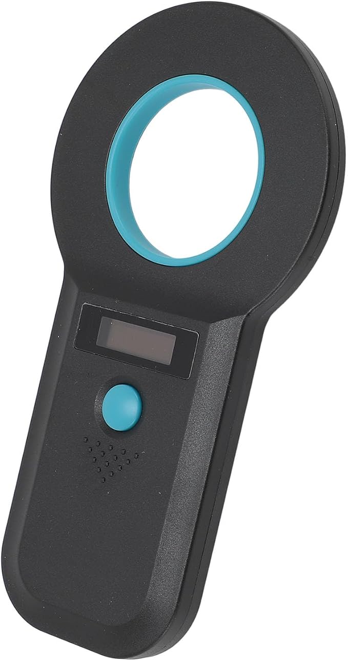 Diyeeni Portable Pet Chip Scanner, Animal Handheld Reader, 128 Sets of Data Storage, 15 Digits Animal Chip Registration RFID Microchips Scanner, USB Connects to PC (Black)