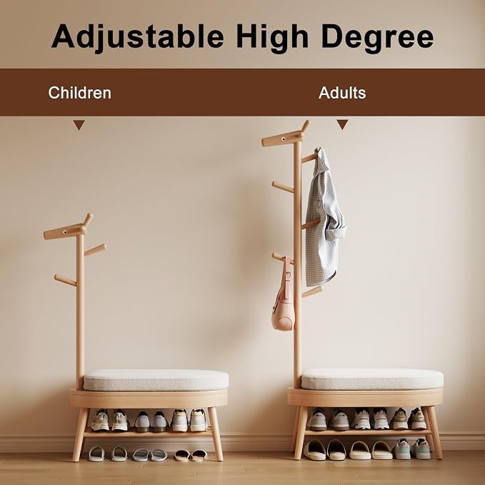 AQIMUELE Shoe Bench Entryway, Coat Rack