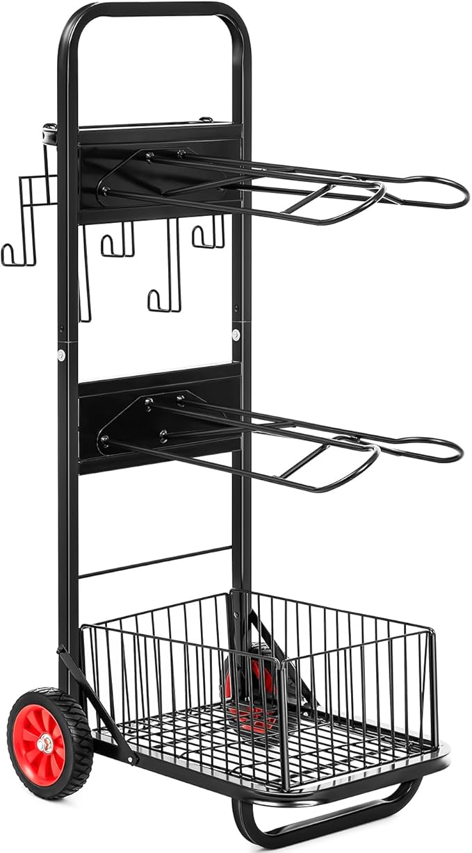 Rolling Saddle Cart with Wheel Saddle Rack Dolly Heavy Duty Horse Equipment Cart Foldable Horse Tack Cart for Storage Moving Organize Transport Supplies(Non Removable Saddle Rack)