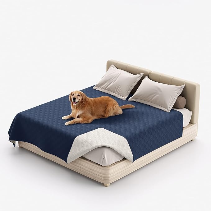 Waterproof Dog Bed Covers for Couch Protection, Water-Resistant Soft Dog Pet Blanket Anti-Slip Dog Blanket for Bed, for Furniture Bed Couch Sofa (Navy Blue,30x70inch)
