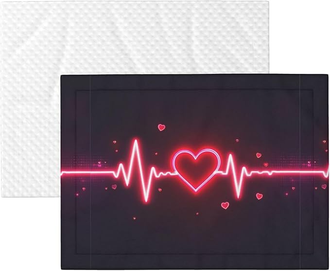 Reversible Pet Blanket for Easy Cleaning Maintenance, Heart Beat Pattern, Double Sided Plush Dot Design Means Double Use Between Washes for Convenience