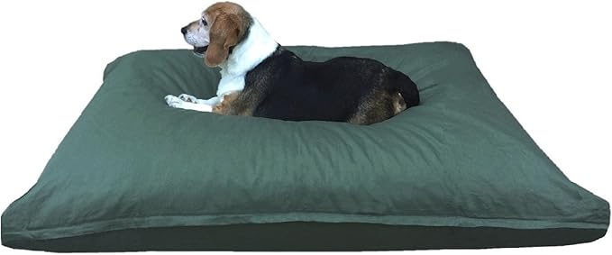 Dogbed4less Large Memory Foam Dog Bed Pillow with Orthopedic Comfort, Waterproof Liner and Durable Pet Bed Canvas Cover 41X27 Inches, Olive Green