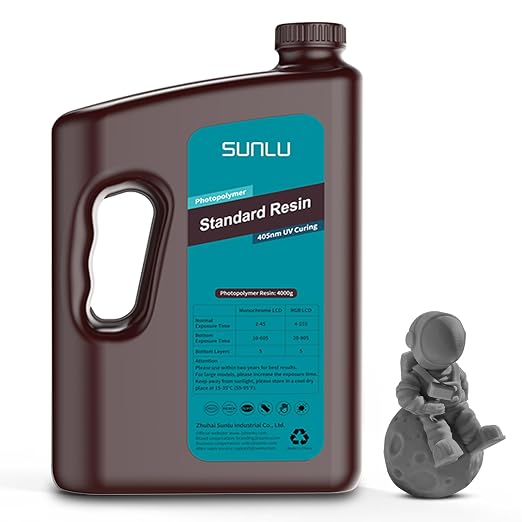 SUNLU 3D Printer Resin 4kg, Fast Curing Standard 3D Resin