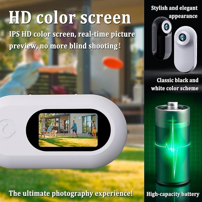 Cat Collar Camera, 1080p Pet Collar Camera, 170° Wide Angle Dog CollarCamera, Mini Ipx7 Waterproof CatsCamera, JPEG Photo and Avi Video Formats, CatCam Pro for Cats Dogs Outdoor (White)