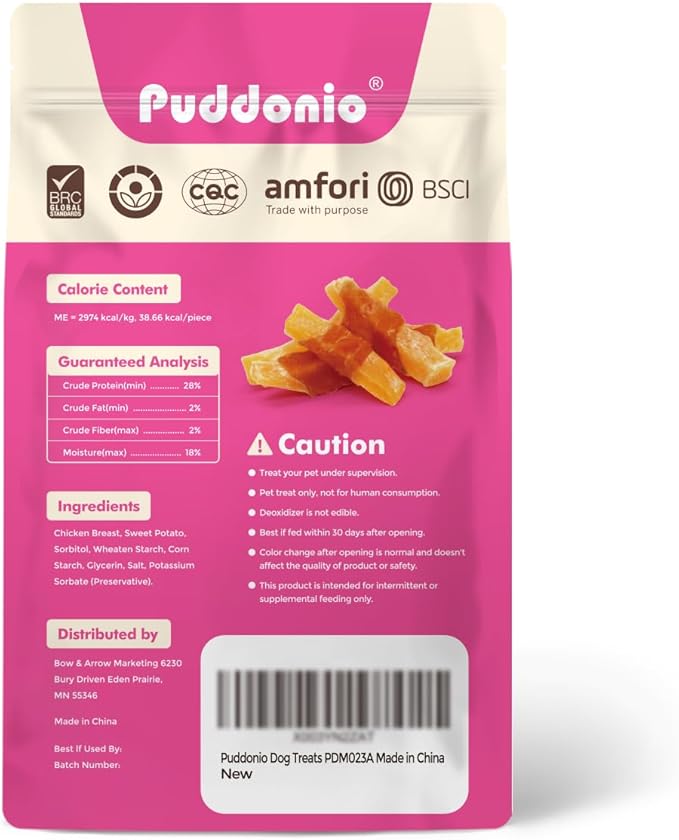 Dog Treats, Chicken Wrapped Sweet Potato, Soft Rawhide-Free Chews for Puppies & Small Dogs, 14 oz