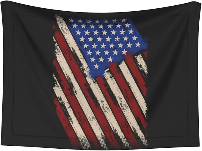 Pet Blanket for Couches and Beds, American Flag Grunge USA Flag, Reversible Double Sided Plush Design with Soft Bumpy Texture and Smooth Surface, Furniture Protector