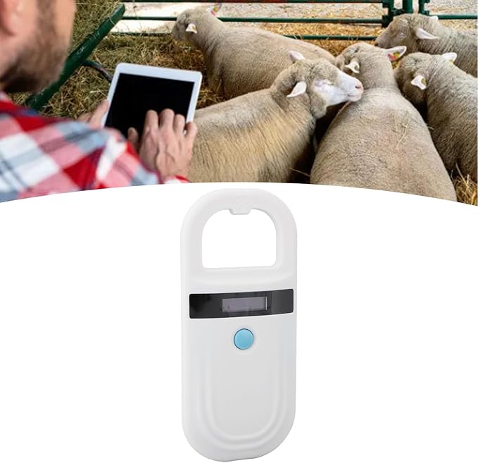 Pet Microchip Reader Portable Rechargeable Animal ID Tag Scanner for Poultry Cow Dog Cat Sheep - Efficient Identification Technology, Lightweight Design for Outdoor Use