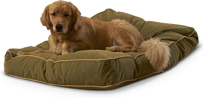 South Pine Porch Buddy Reversible Rectangle Pillow Style Microfiber Dog Bed with Removable, Machine-Washable Cover, Moss, Large (48 in. x 36 in.)